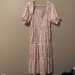 Cottage Core Square Neck Midi Dress